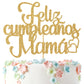 COSIBOA Cake Topper, Gold Glitter, Best Mom Ever, Happy Birthday, FT-0012