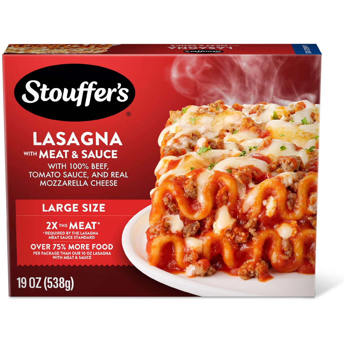 Stouffers Lasagna with Meat & Sauce, Large Size Frozen Meal, Meals Entrees, 19 Oz