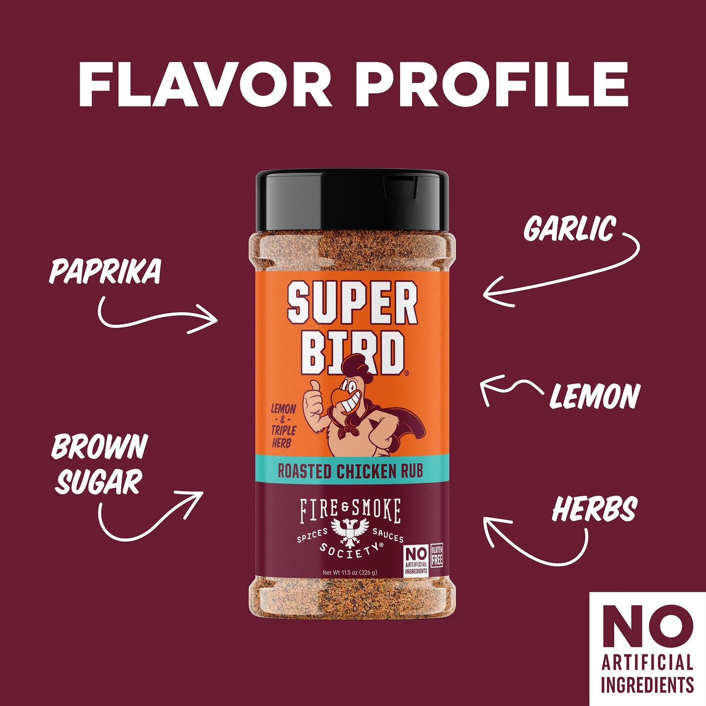 Fire & Smoke Society BBQ Poultry Seasoning - Paprika, Coriander, Thyme - 11.5 oz