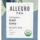 Allegro Coffee Organic Earl Grey Tea Bags, 20 Count, Pack of 1