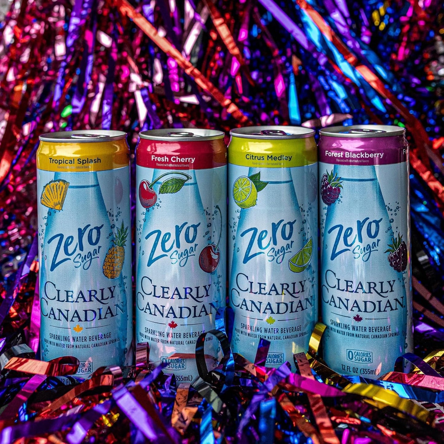 Clearly Canadian Sparkling Water Variety Pack, Zero Sugar, Assorted Flavors, 24-Pack