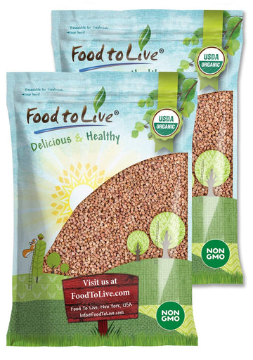 Food to Live Organic Buckwheat Kasha (Grechka, Toasted Whole Groats, Non-GMO, Kosher, Sirtfood, Bulk) by Food to Live - 20 Pound