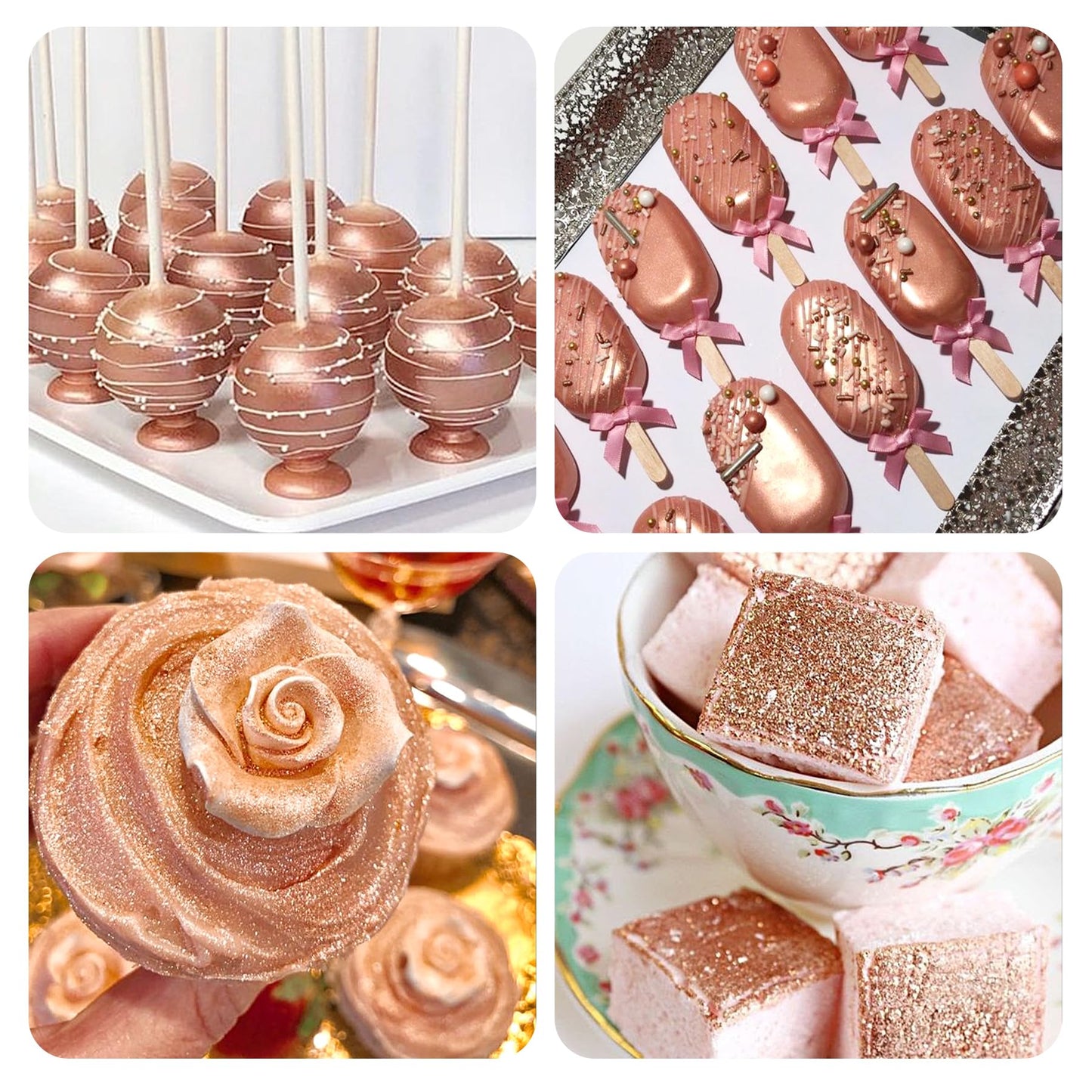 Rose Gold Edible Glitter - Edible Glitter Spray 10G Edible Rose Gold Glitter For Cakes Food Grade Drink Glitter Rose Gold Edible