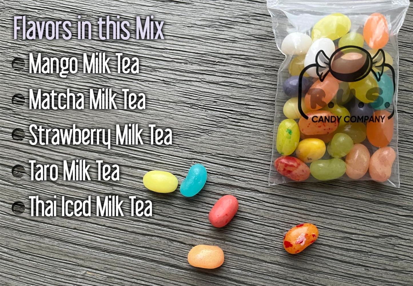 Jelly Belly Boba Milk Tea Candy Jelly Beans Gift Box + 3 R.U.S. Candy Cards (Boba Milk Tea)