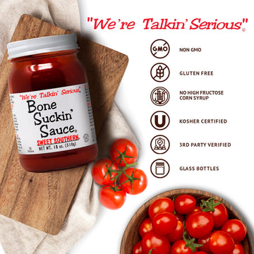 Bone Suckin' Sauce Sweet Southern Bbq Sauce, Gluten-Free, Non-Gmo, Kosher, Barbecue Sauce Sweetened With Cane Sugar & Molasses,