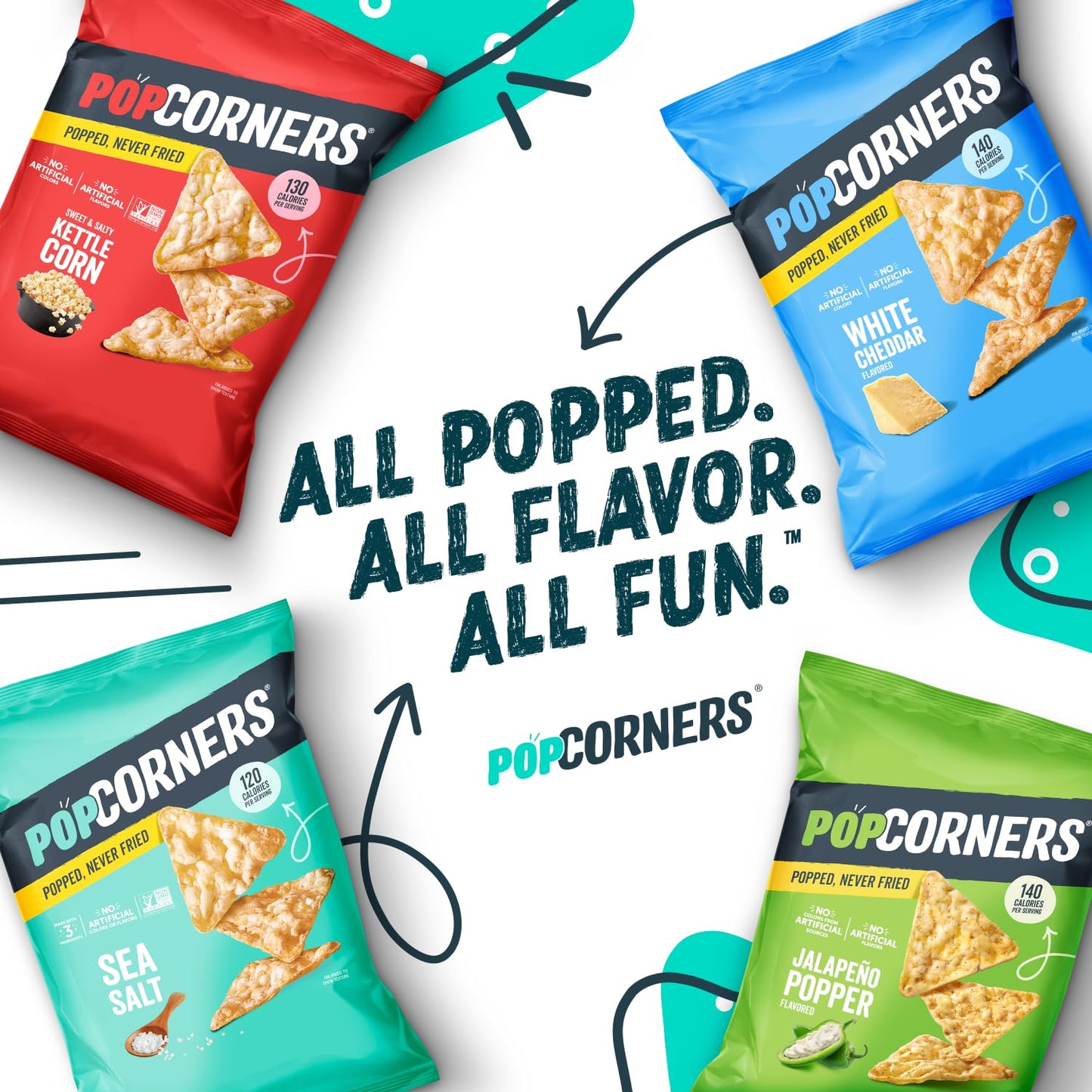 Popcorners Original Cheddar Popped Corn Chips Bag, 7 Ounce