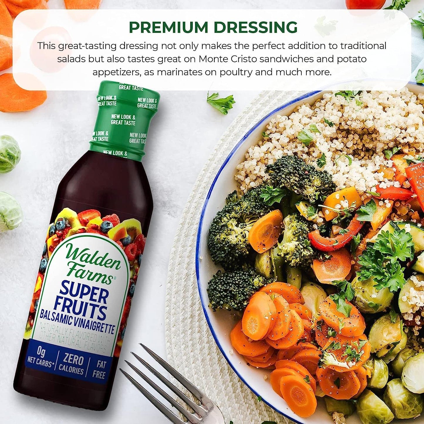 Walden Farms Vinaigrette Salad Dressings - Calorie-Free, Gluten-Free, Low Carb, Keto-Friendly, Vegan, Sugar-Free, Vinaigrette Dr