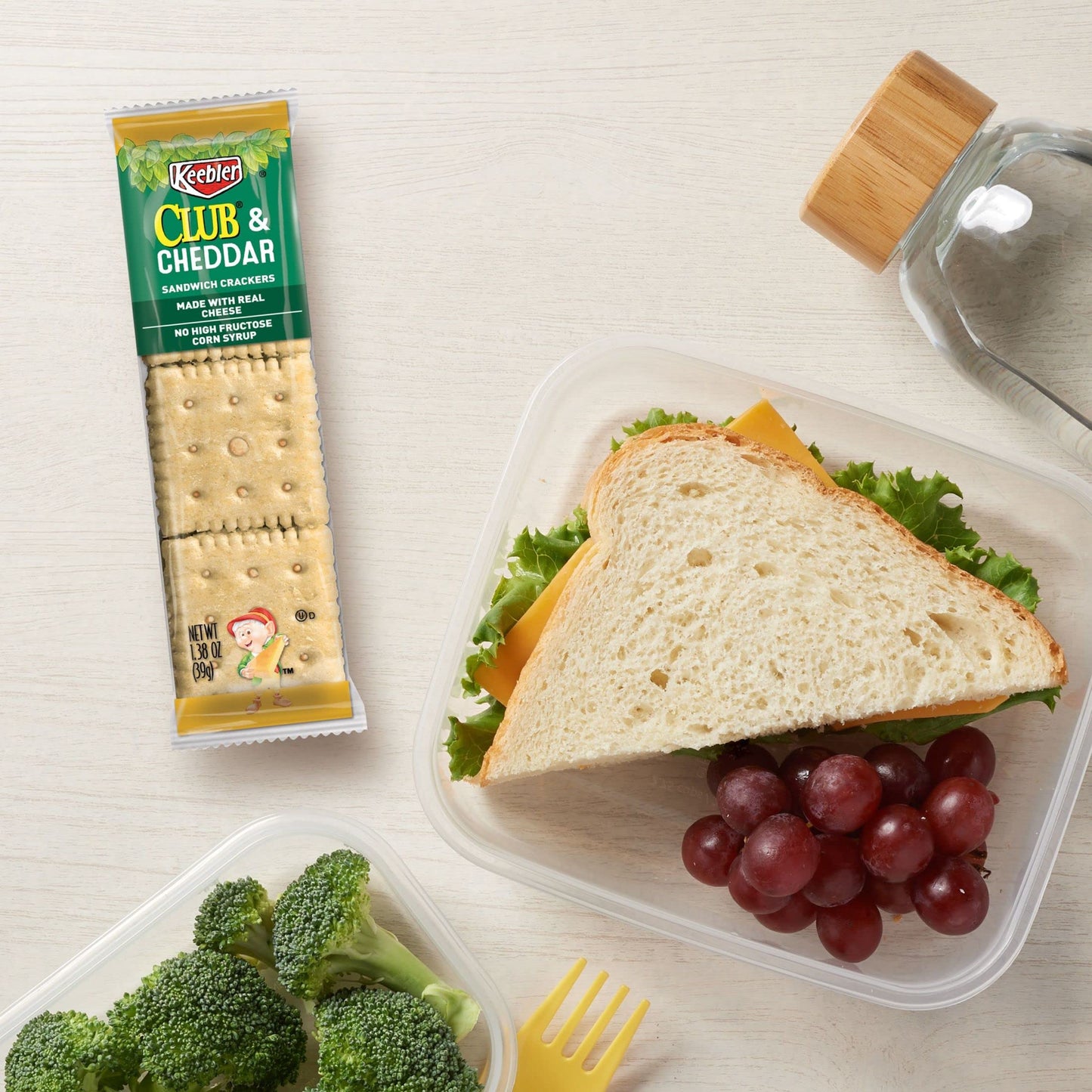 Keebler Sandwich Crackers, Single Serve Snack Crackers, Lunch Snacks, Club And Cheddar (96 Packs)