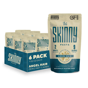 Its Skinny Angel Hair - Healthy, Low-Carb, Low Calorie Konjac Pasta - Fully Cooked and Ready to Eat Shirataki Noodles - Keto, Gl