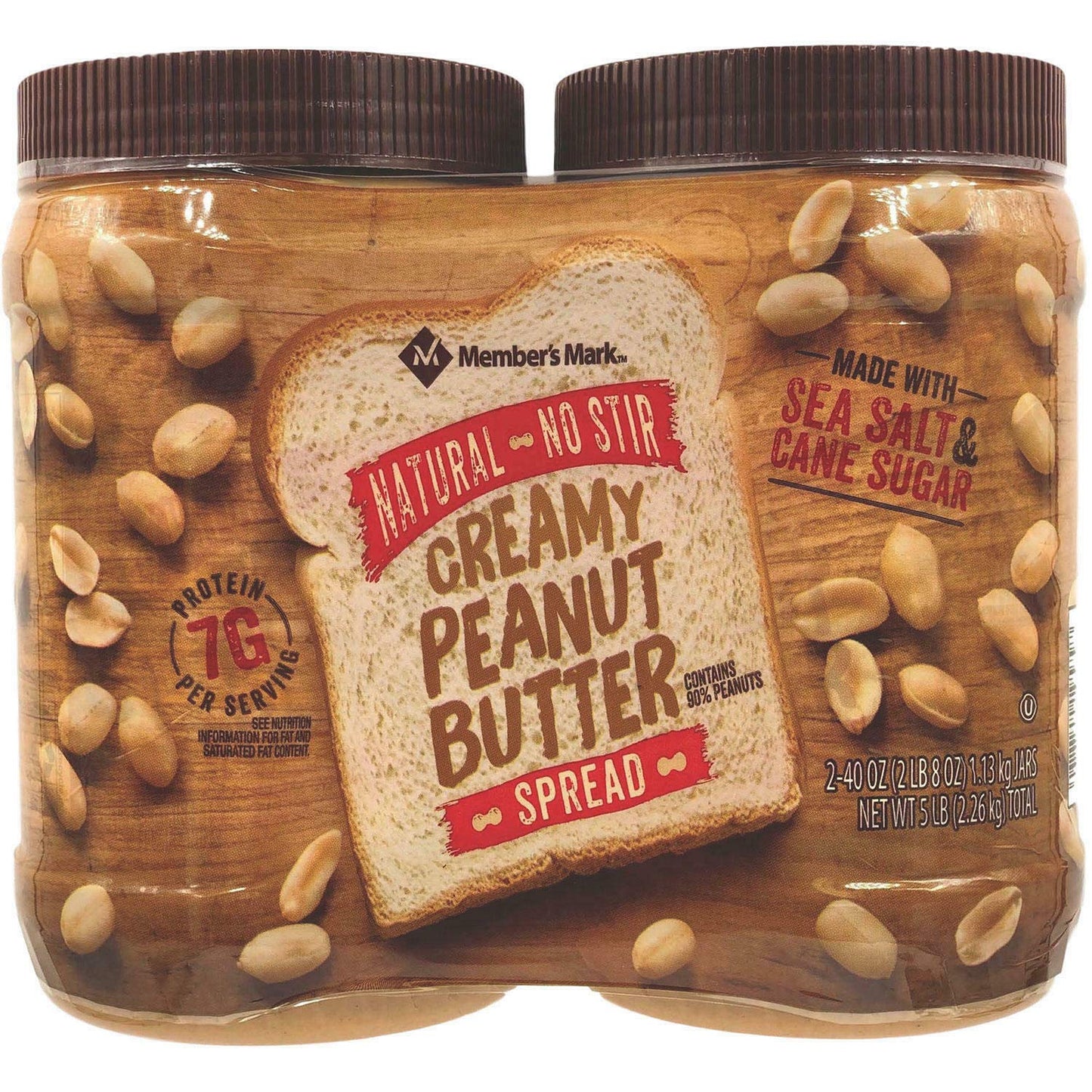 Member's Mark Natural No Stir Creamy Peanut Butter Spread (40 Ounce ., 2 ct.),, 80 Ounce ()