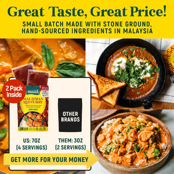 Homiah Red Curry Paste - 7 Oz - Gluten Free, Non-Gmo Malaysian Curry Paste - Vegan Red Curry Paste, Thai Essentials For Kitchen