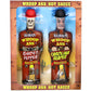 WHOOP ASS Ghost Pepper & Carolina Reaper Hot Sauce Gift Set - 5.6 oz (Pack of 2) - Collectible Figurine Bottles - Red