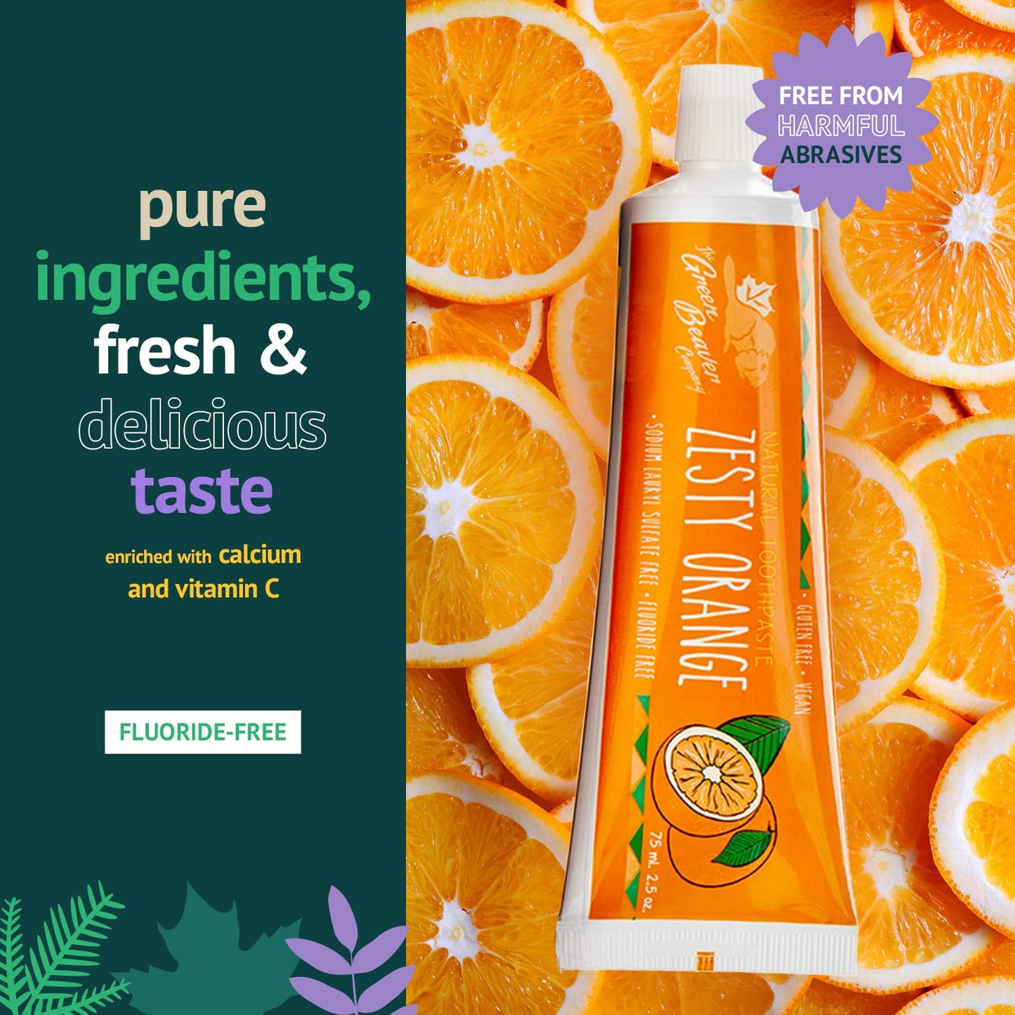 Green Beaver Natural Toothpaste Zesty Orange - 2.5 Fl Oz