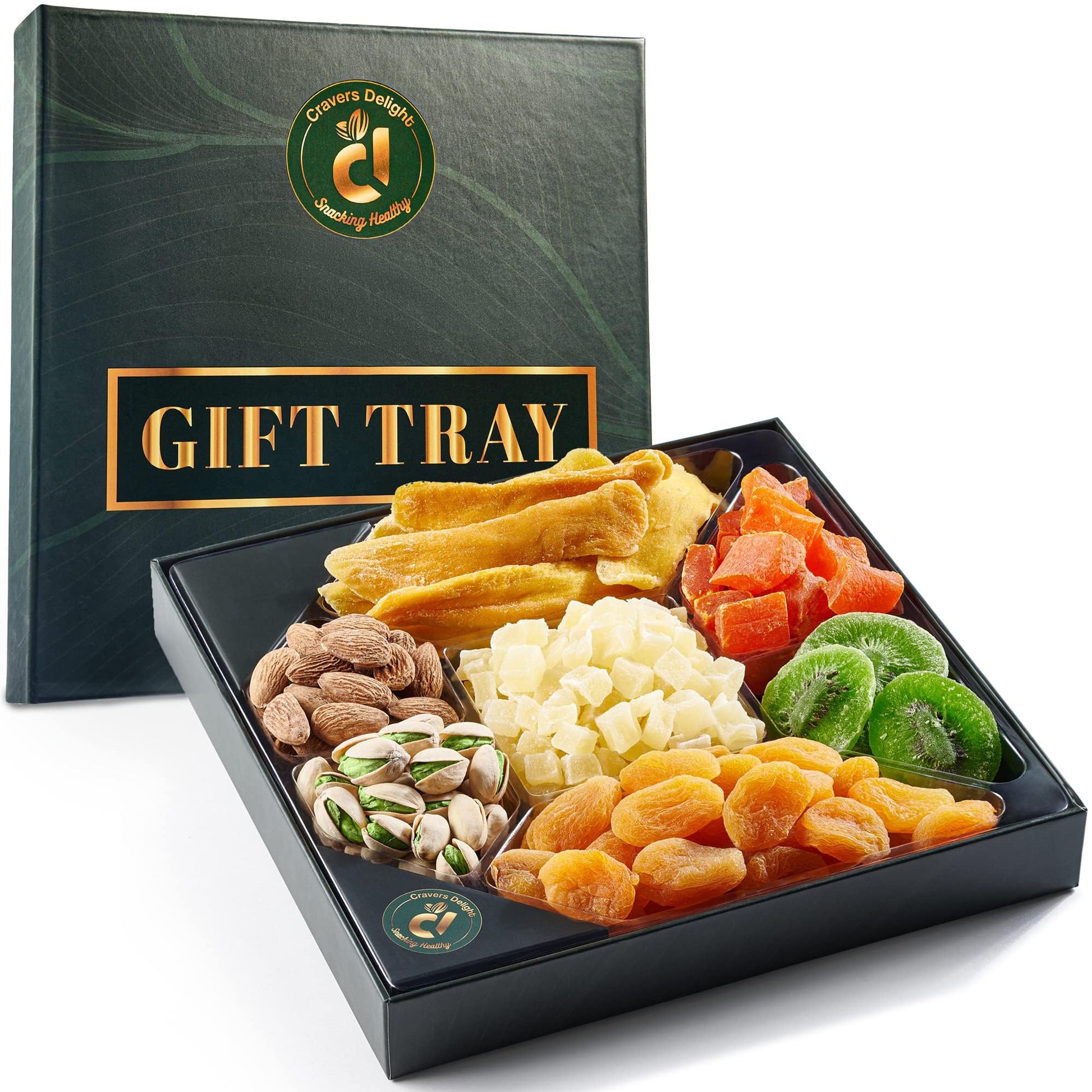 Cravers Delight Assorted Nuts Gift Basket - 8 Ounce Holiday Nut Sampler with Walnuts, Cashews, Peanuts, Pistachios, Almonds
