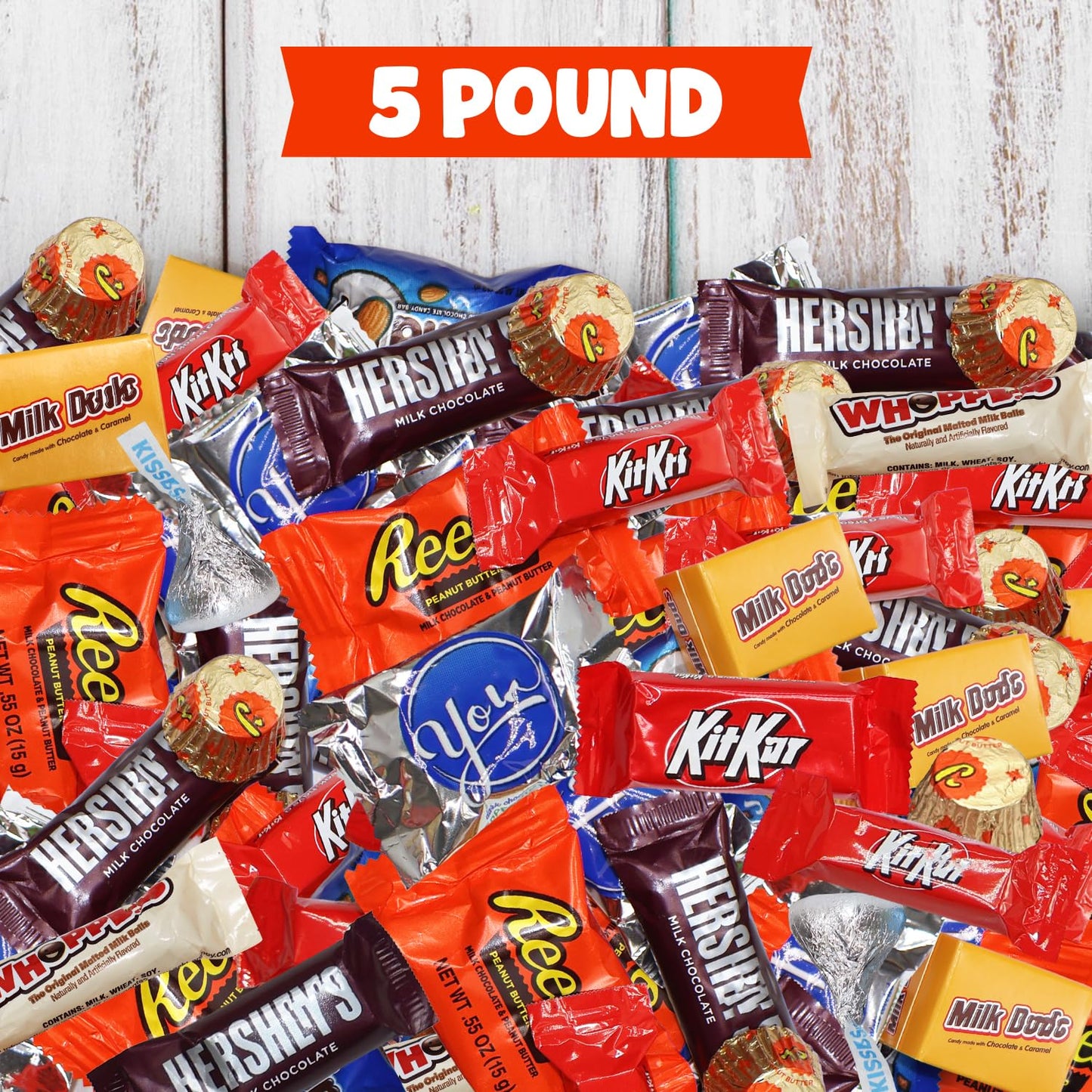 Bulk Halloween Chocolate Candy Variety Pack - 5 lb Large Assorted Mix Individually Wrapped Milk Chocolates Candies for Trick-or-Treat  Piata Fillers  Birthday Parties  Favors & Bags - Sugaridge