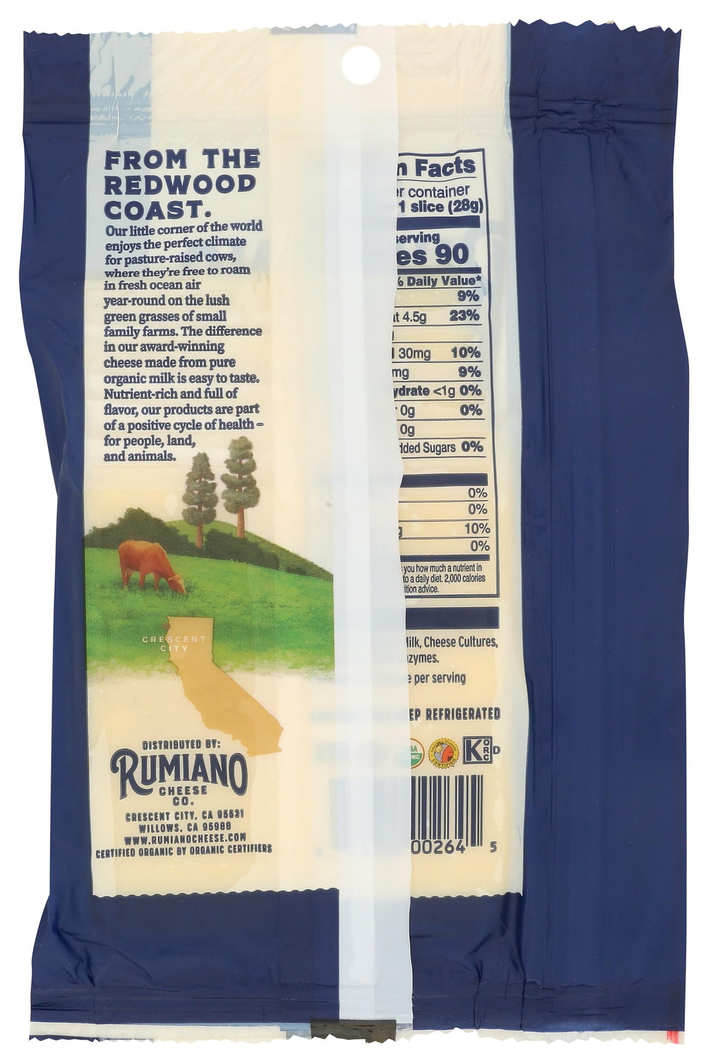 Rumiano Organic Mozzarella Cheese, Sliced, 6 oz