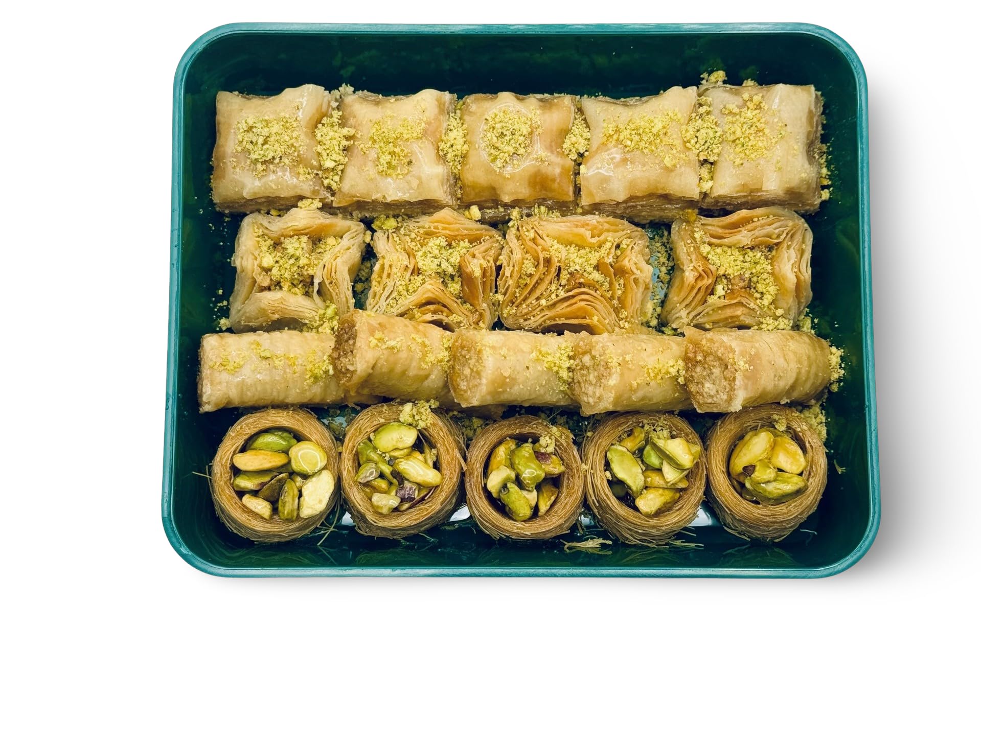 Cedar Pastries 19Pc Pistachio, Cashew, & Walnut Baklava Assortment - Kosher & Halal Certified - Small Box