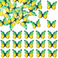 Ephlyn 48Pcs Edible 3D Butterfly Cupcake Toppers, Paper, 1.7in, Yellow Green, Baby Shower, Birthday Party Decorations