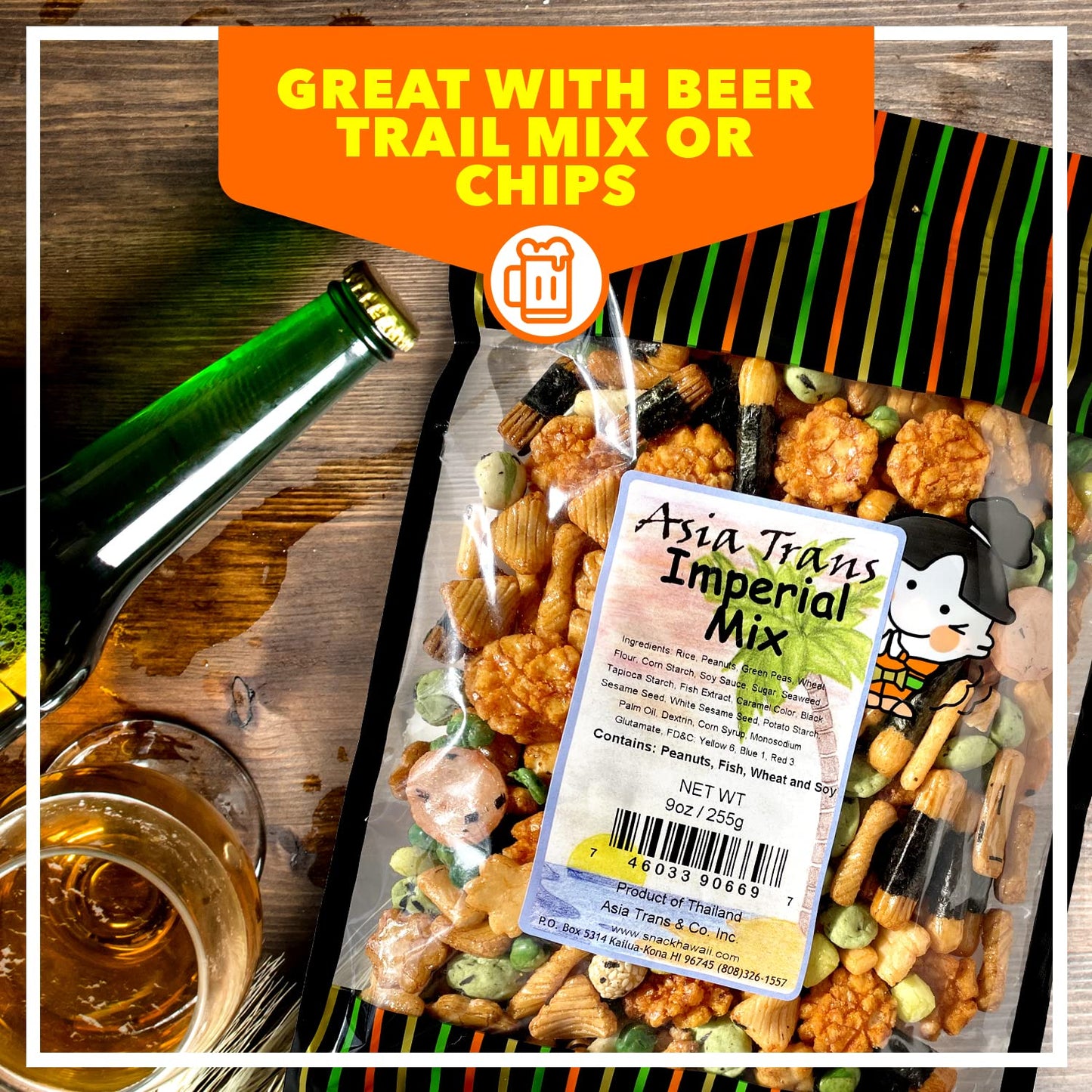 Traditional Imperial Mix Arare Rice  Ers - Mochi Crunch Asian Snack Mix - Assorted Shapes And Flavors - Sweet, Salty, And Umami Taste - Crunchy On-The-Go Snack For Any Occasion - 9 Ounce