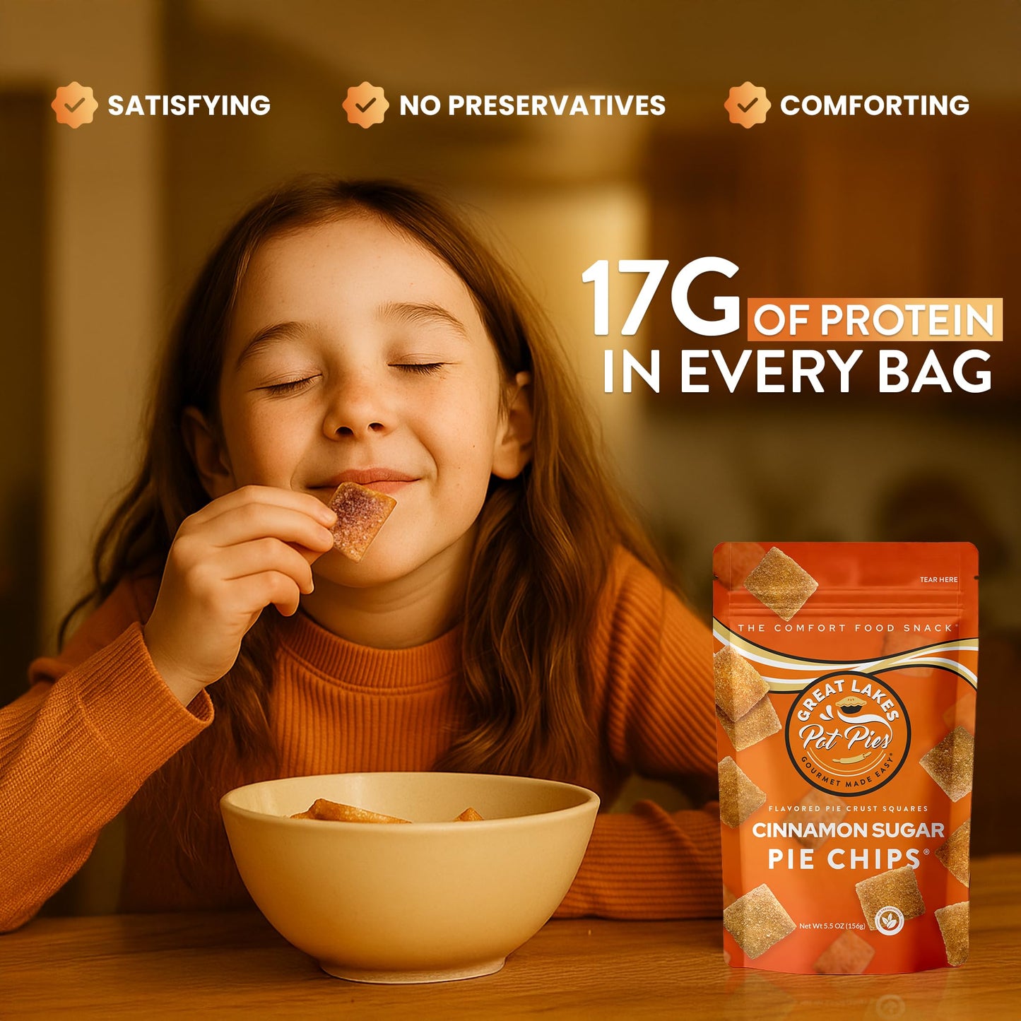 Great Lakes Pot Pies - Cinnamon Sugar Pie Chips - Crunchy Cookie Crisp - Buttery Cinnamon Snacks for mature-themeds & Kids - Cinnamon ers - 1 Pack