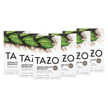 Tazo Tea Bags, English Breakfast Tea, 20 Count (Pack Of 6)