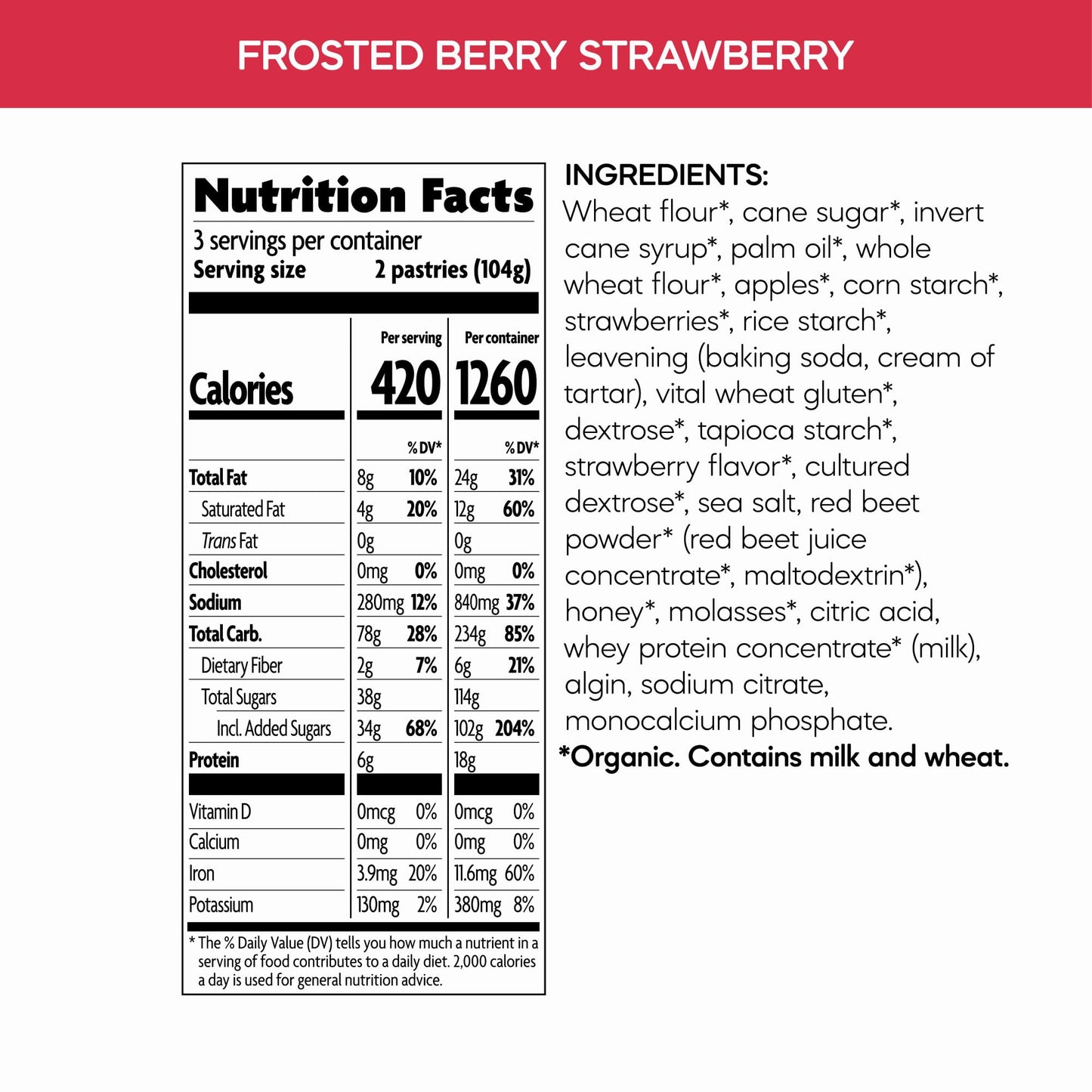 Natures Path Organic Frosted Berry Strawberry Toaster Pastries, 11 Ounce (Pack of 12), Non-GMO, Made with Real Strawberries