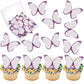 50 PCS Edible Butterfly Cupcake Toppers Wafer Paper Butterfly Cake Decorations Edible Butterfly Party Cupcake Decorations for Ba