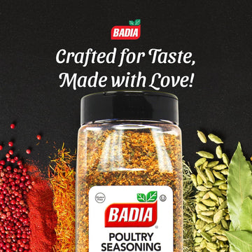 Badia Poultry Seasoning Southern Blend 22 oz - Classic Southern Style Herb & Spice Mix with Sage  Thyme & Spices - No MSG  Kosher  Gluten Free