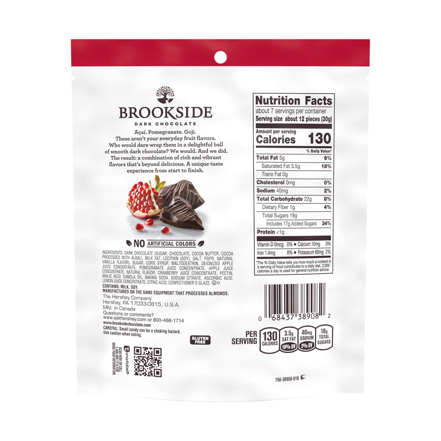 Brookside Dark Chocolate Pomegranate Snacking Chocolate, 7 oz, Pack of 1