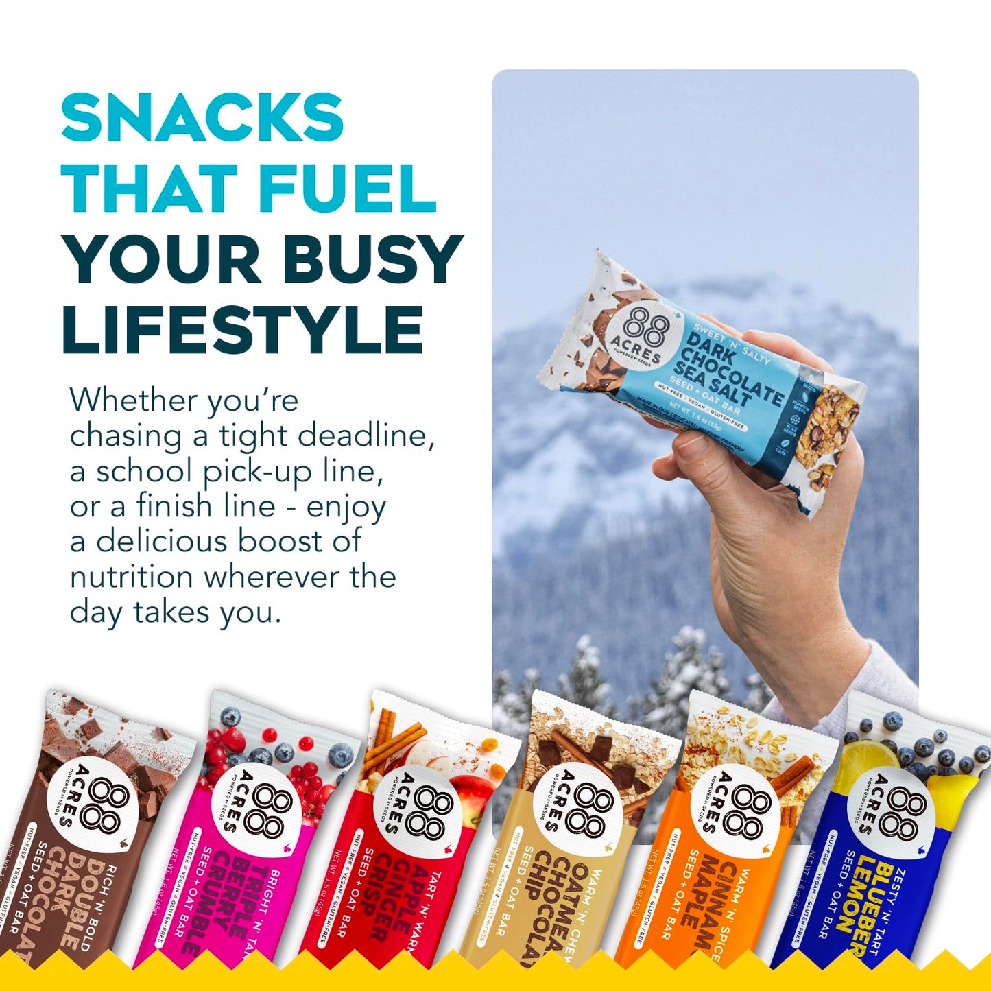 88 Acres Granola Bars | Variety | Gluten Free, Nut-Free Oat and Seed Snack Bar | Vegan & Non GMO | 12 Pack
