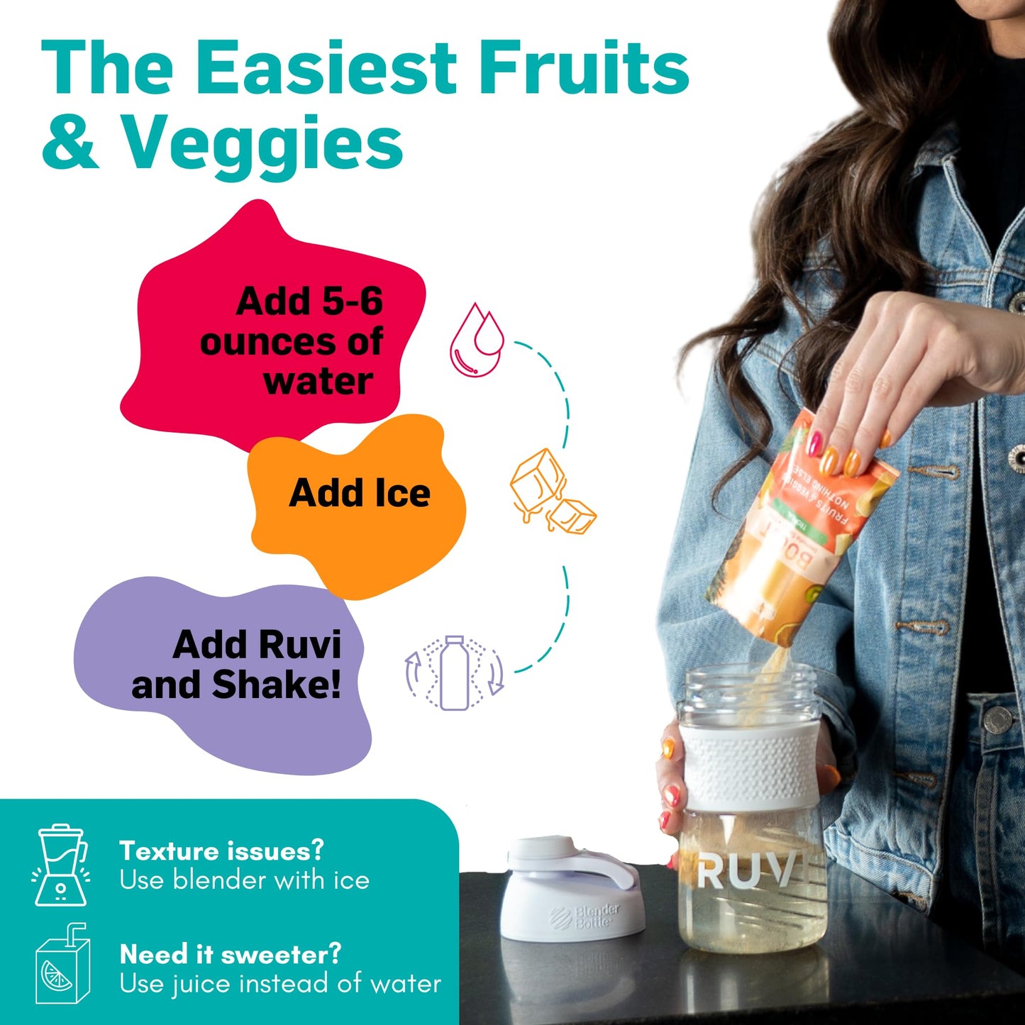 Ruvi Natural Energy Smoothies | Variety 8-Pack | Fruit and Vegetable Drink Mix | Freeze-Dried Powder | Delicious Flavor Variety