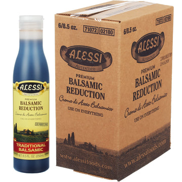 Alessi Balsamic Vinegar Reduction, Autentico From Italy, Ideal On Caprese Salad, Fruits, Cheeses, Meats, Marinades, Traditional Balsamic (Traditional Balsamic, 8.5 Fl Oz (Pack Of 6))