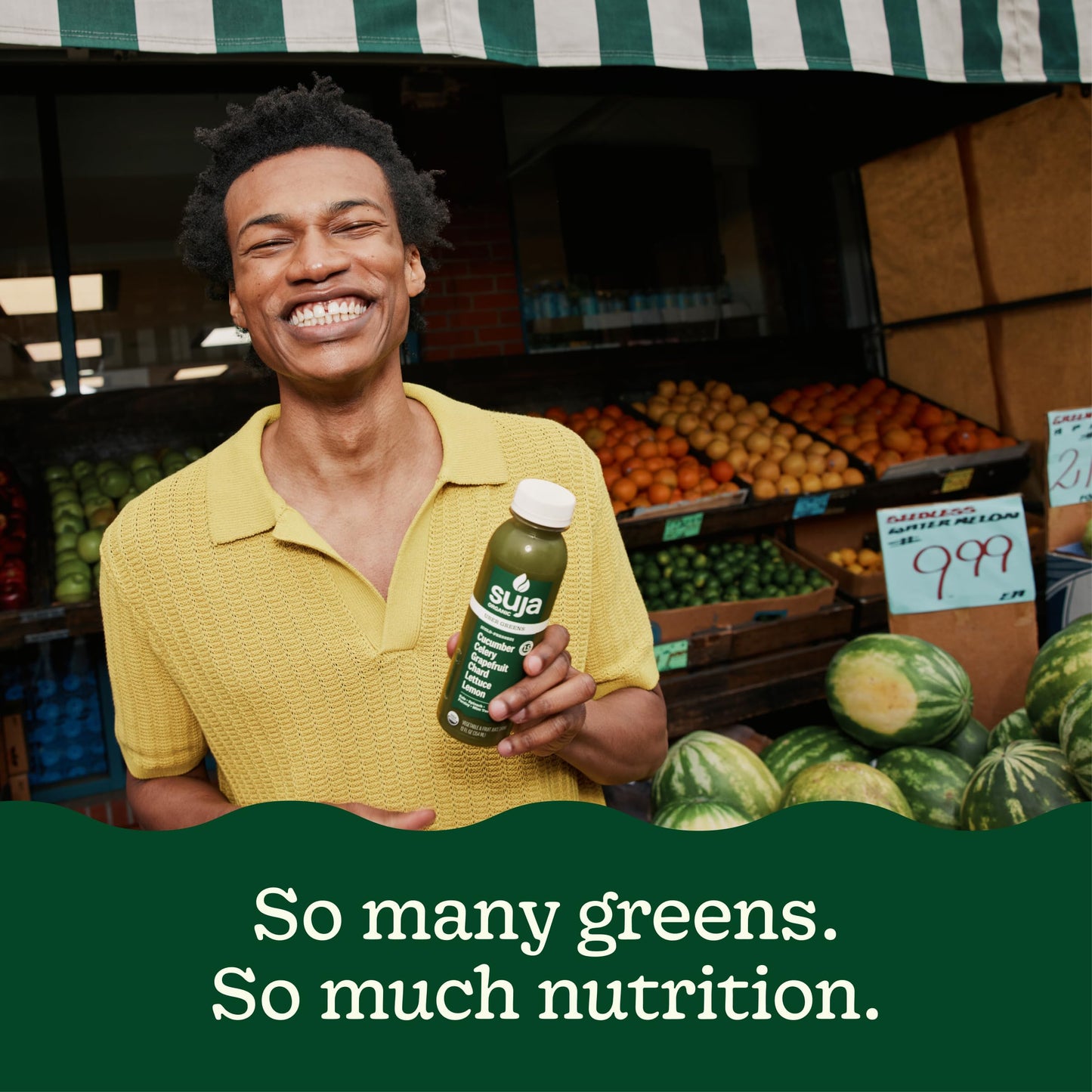 Suja Organic Cold-Pressed Uber Greens, Green Juice full of Leafy Green Cucumber, Celery, Chard, Lettuce, Kale & Grapefruit, Vega