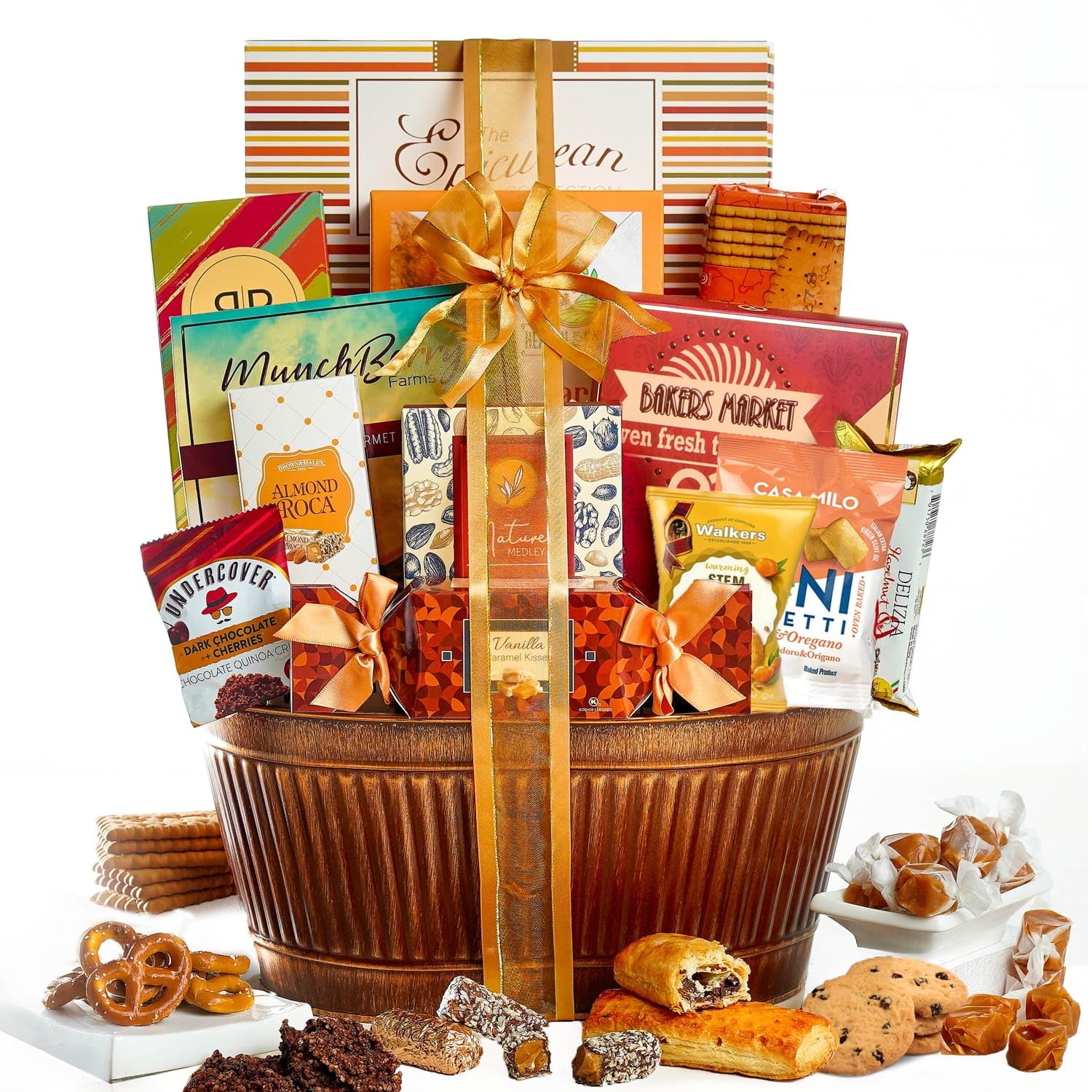 Broadway Basketeers Gourmet Chocolate Sympathy Basket | 12 x 6 x 14 | Kosher Care Package for Bereavement and Loss