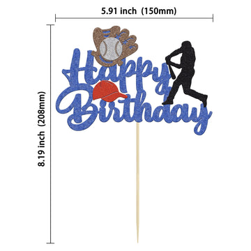 1 Pack Baseball Theme Cake Topper Sports Happy Birthday Baseball Player Cake Decoration For Baseball Sports Party Theme Decorati