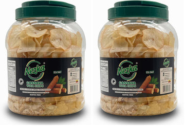 Nezka Cassava Yuca Chips - Crunchy Snacks and Side Dish - Gluten Free, Vegan, Non-GMO - 13.5 Oz (Pack of 2)