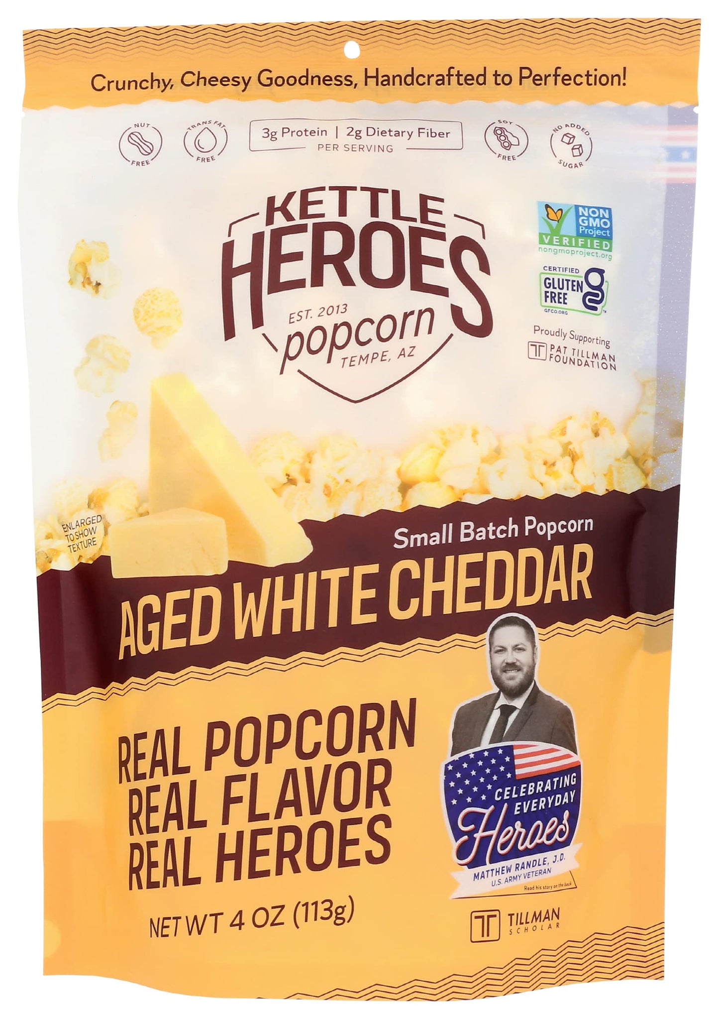 Kettle Heroes Small Batch, Handcrafted Kettle Corn Popcorn - Original Sweet & Salty Flavor - 5 oz, 6 Pack - Non-GMO, Gluten Free