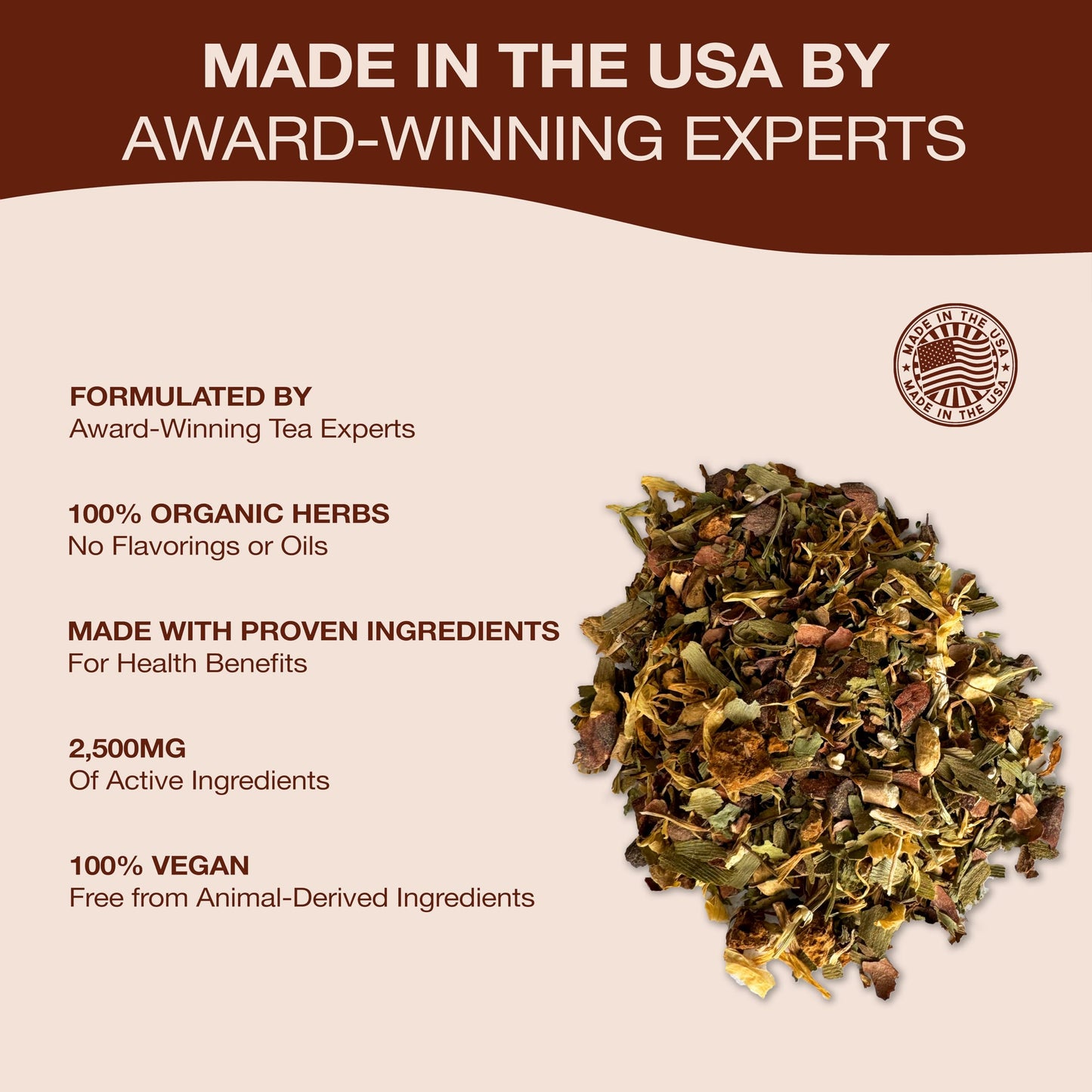 Organic Mushroom Tea with Ashwagandha, Lions Mane & Chaga for Focus, Memory & Mental Clarity - Brain Boost Tea with Ginkgo Bilob