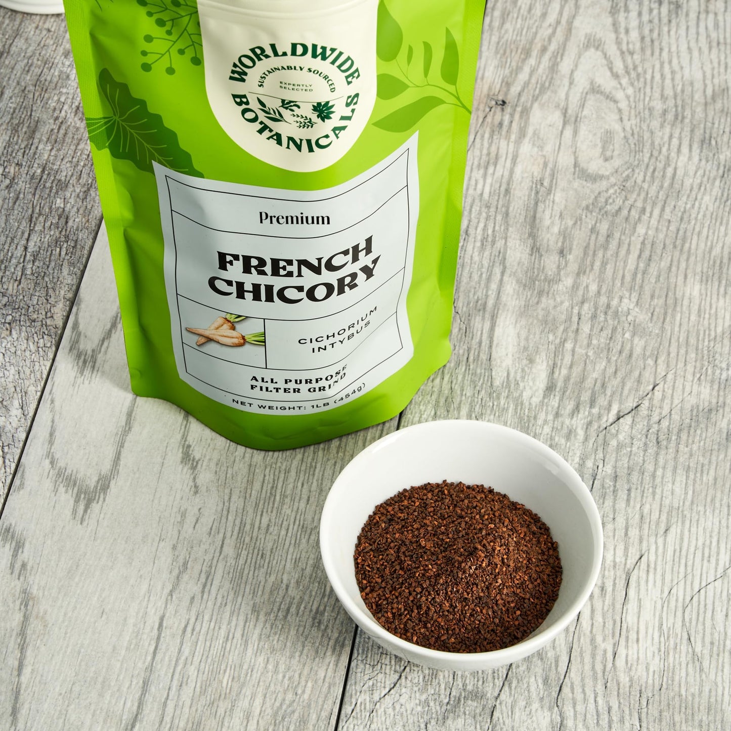 Worldwide Botanicals French Chicory Root, Caffeine Free, 1 Pound (Pack of 2)