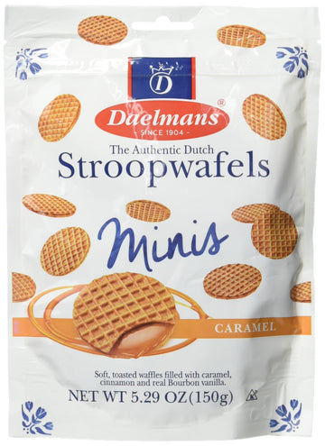 DAELMANS Stroopwafels, Dutch Waffles Soft Toasted, Caramel, Office Snack, Mini Size, Kosher Dairy, Authentic Made In Holland, 1