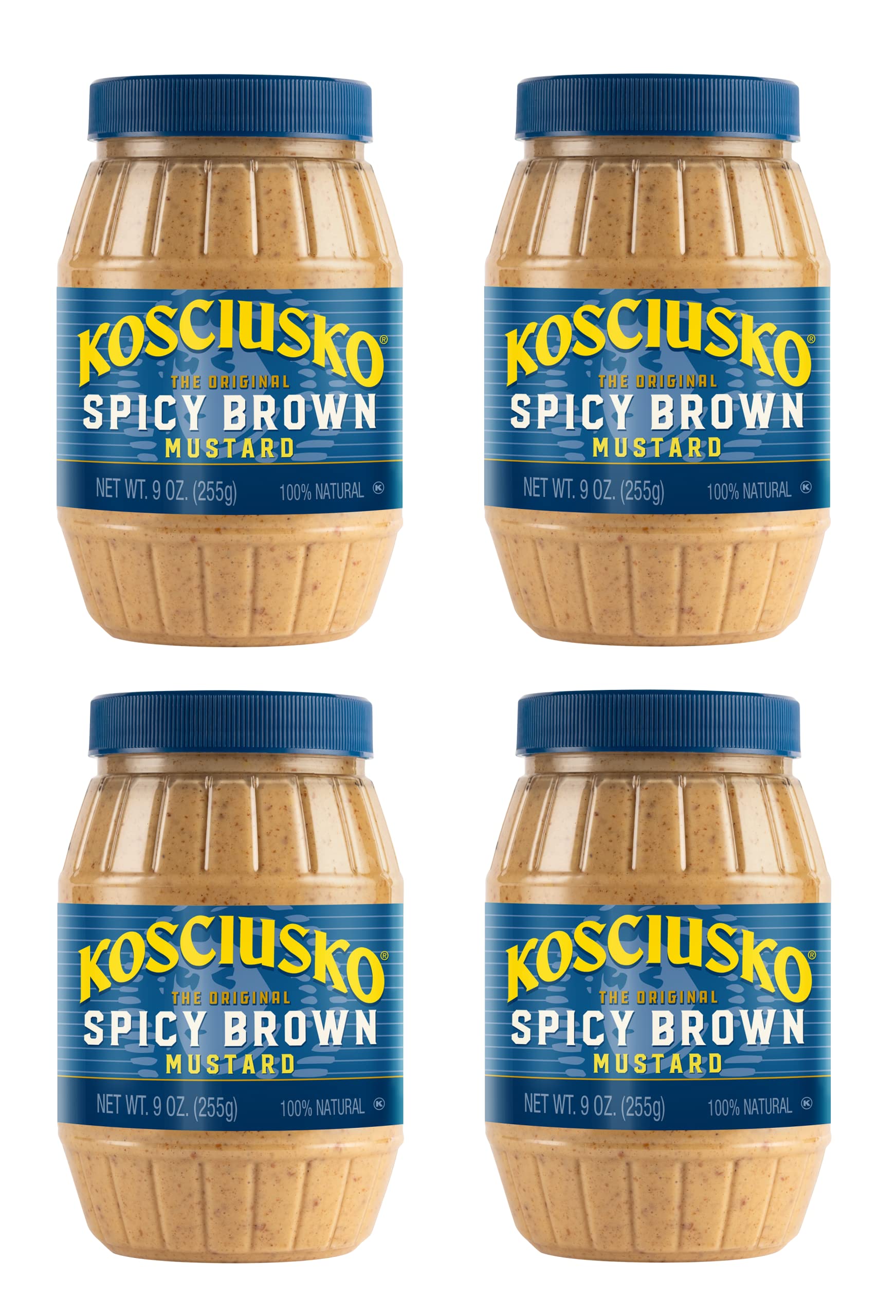 Plochmans Spicy Brown Mustard, Bold & Zesty Flavor, 9 Ounce (Pack of 4)
