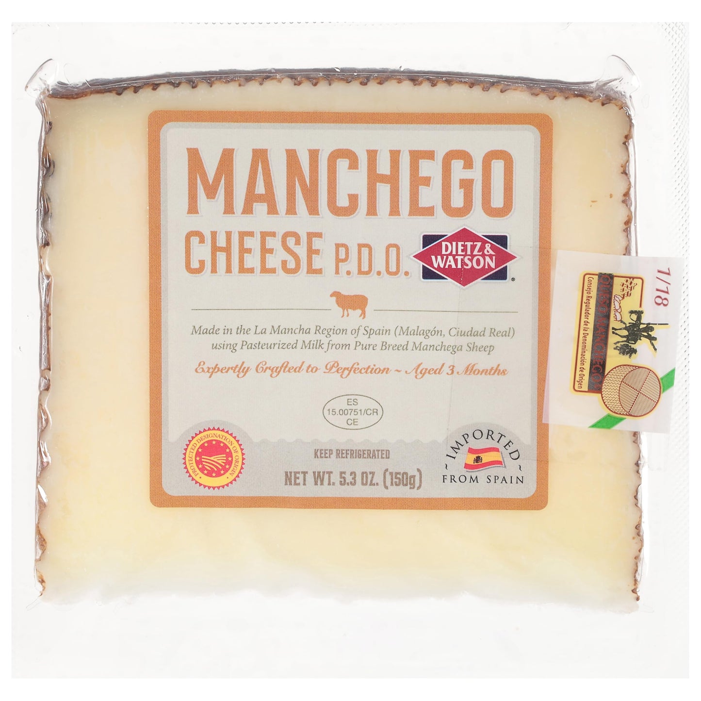 Dietz & Watson Manchego Cheese Wedge, 5.3 oz
