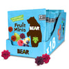 Bear Real Fruit Snack Minis, Raspberry/Blueberry, No Added Sugar, All Natural, Bite Sized Snacks For Kids, Non Gmo, Gluten Free,