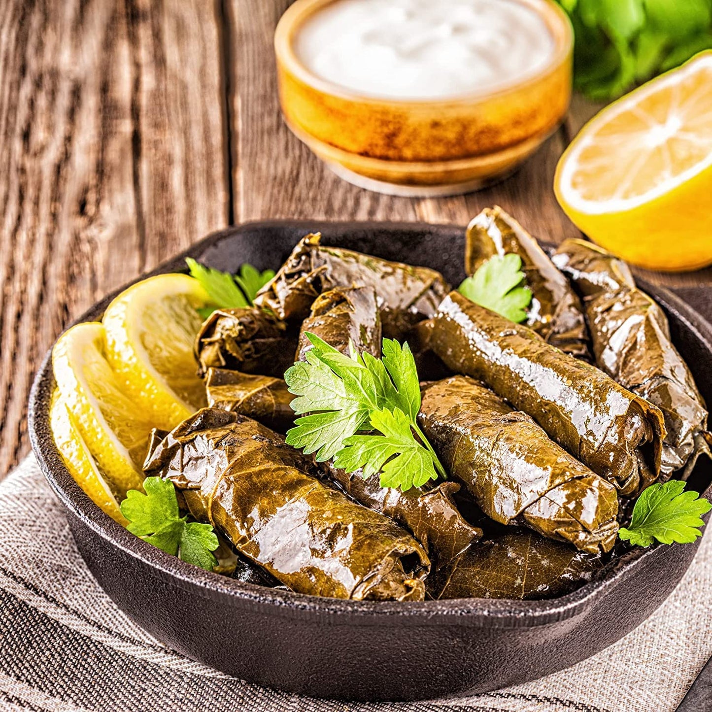 Med Cuisine Dolmades (Svl) 2Kg X 6 - Stuffed Grape Leaves With Rice 4.4Lb - 60 Units X 6 | Premium, Large (70 Oz), Ready To Eat