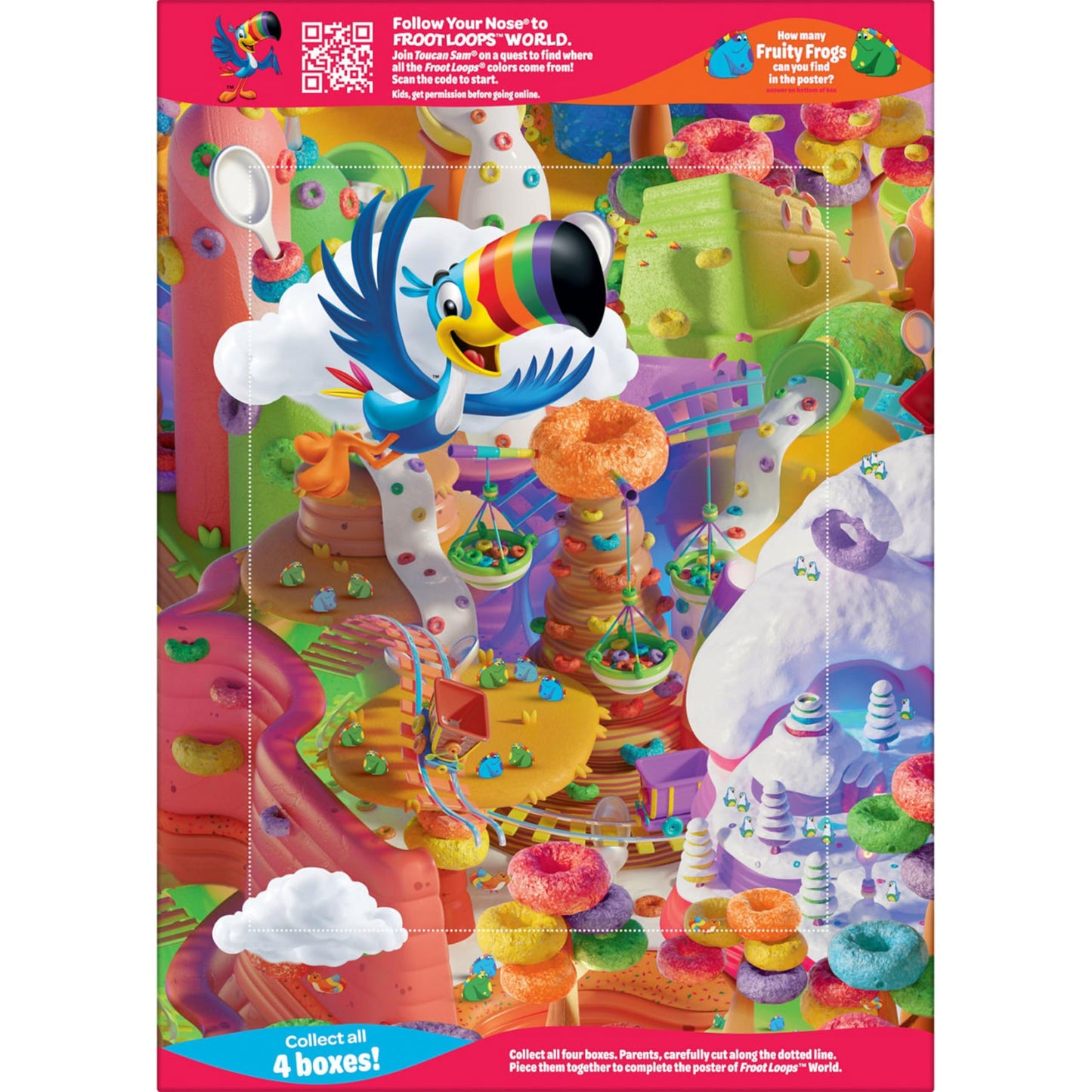 Kelloggs Froot Loops Breakfast Cereal, Kids Cereal, Family Breakfast, Giant Size, Original, 23oz Box (1 Box)