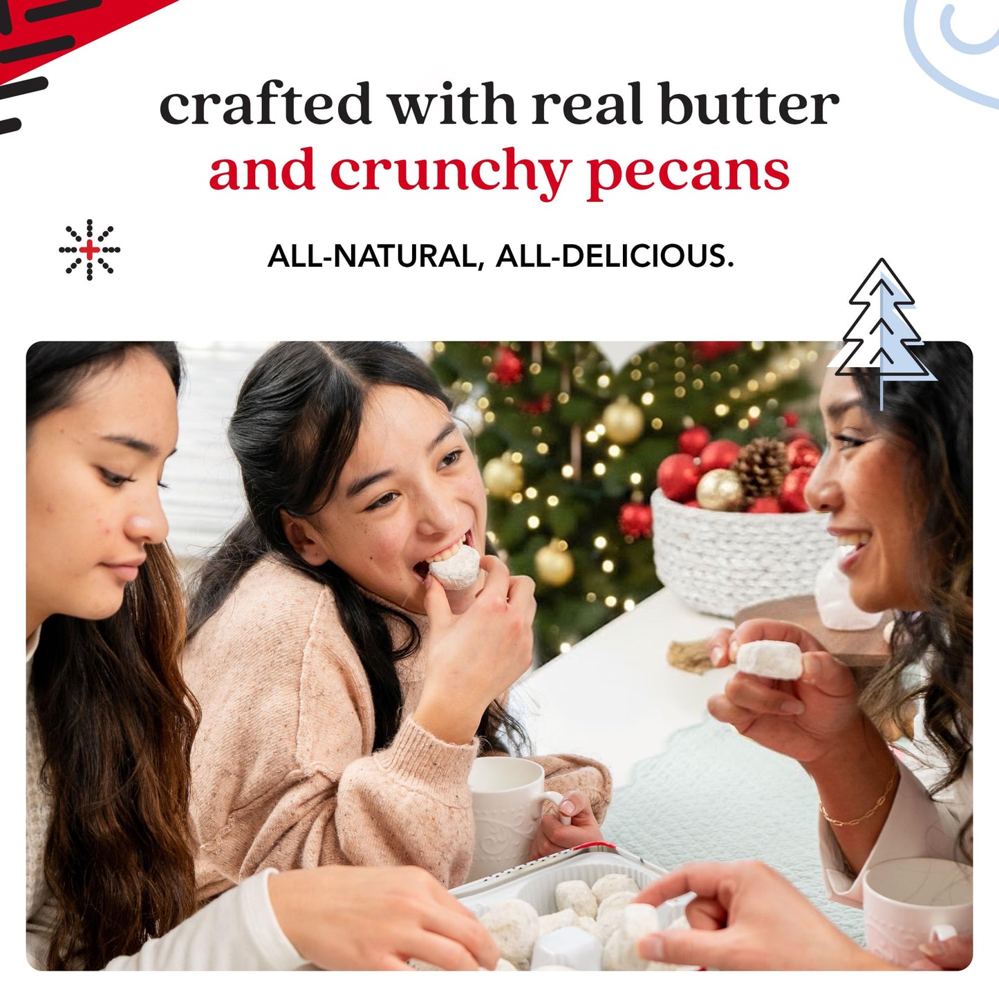 Davids Cookies Winter Wonderland Butter Pecan Meltaway Cookies Tin - Delicious Butter Cookies with Crunchy Pecans - Soft & Melt