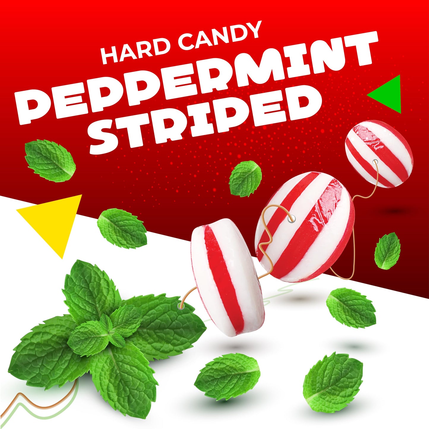 Peppermint Drops Hard Candy | 1 Pound Bag - Approx. 75 Count | Individually Wrapped