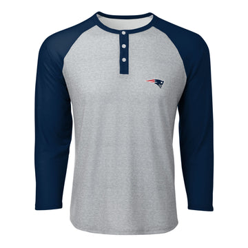 FOcO mens Nfl Team Logo Long Sleeve Henley Shirt, gray Team Logo, XX-Large US