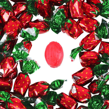 Strawberry Hard Candy - 6 Pounds - Old Fashioned Christmas Candy - Bulk Individually Wrapped Candy For Office - Strawberry Bon B