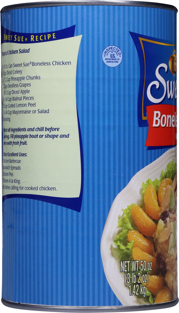 Sweet Sue Boneless Chicken with Broth, Gluten Free, Keto Friendly, 50 oz Can